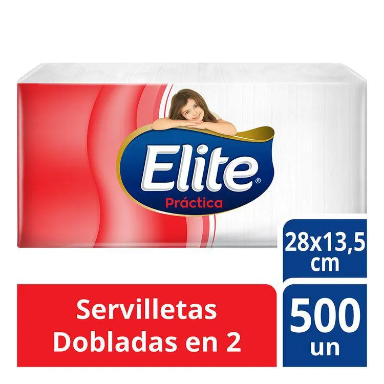 Servilletas Dobladas en 2 Elite Práctica Paquete 500 Unidades