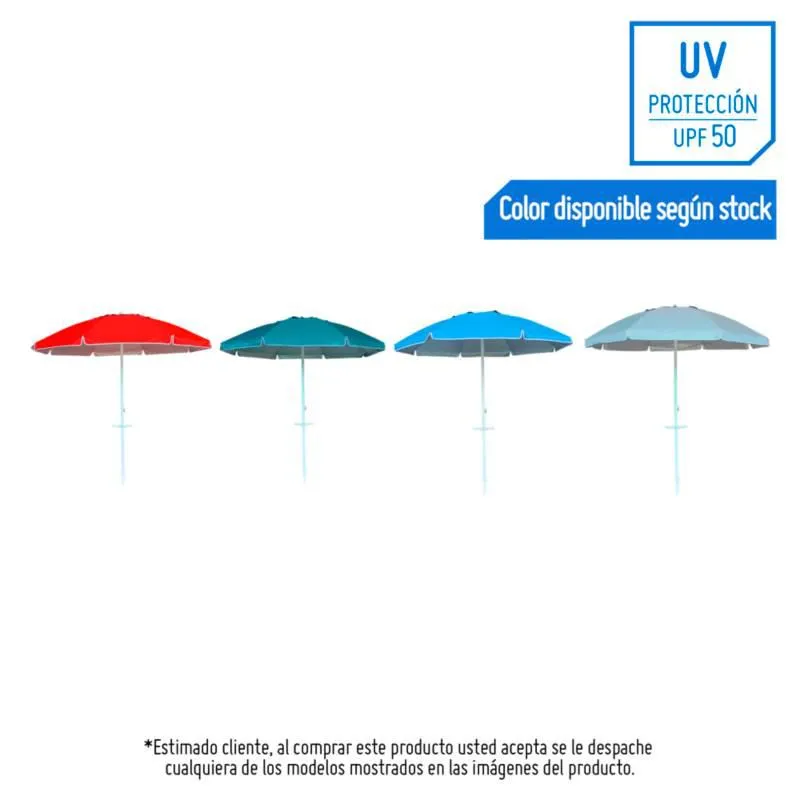 Sombrilla de Playa 50UV 2m Multicolor