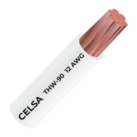 Cable THW-90 450/750 V 12 AWG Celsa Blanco 100m