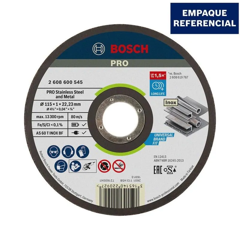Disco de Corte Expert for Inoxidable 115x1.0mm Bosch
