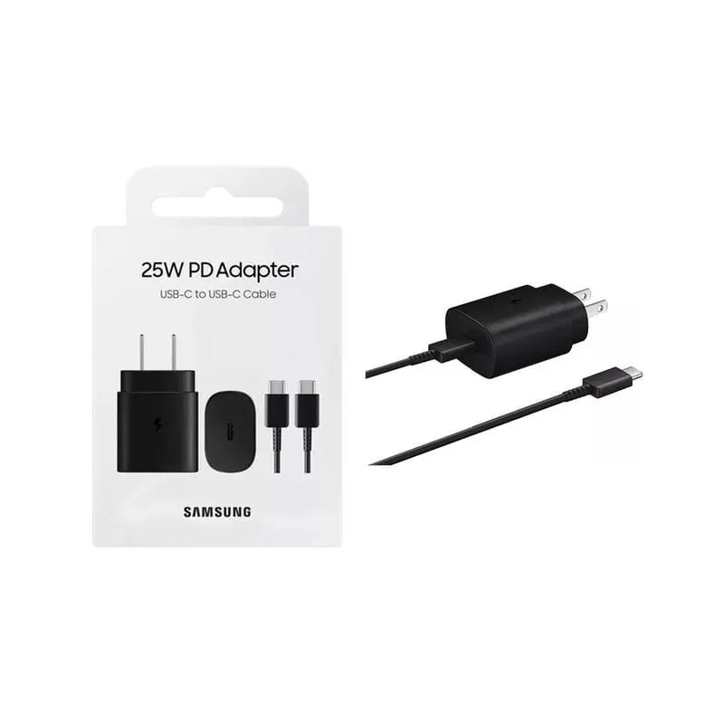 Cargador Samsung 25W Con Cable - Negro - Original