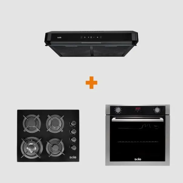 Combo Cocina empotrable 068 + Campana Gaia + Horno eléctrico 012V2