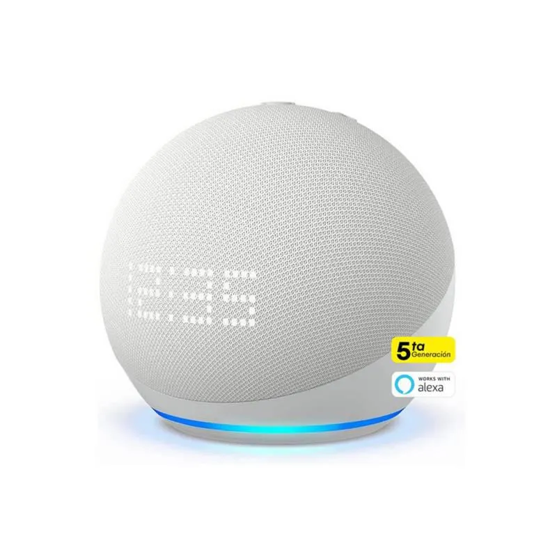 Parlante Inteligente Amazon Reloj y Alexa Echo Dot 5ta Generación Azul