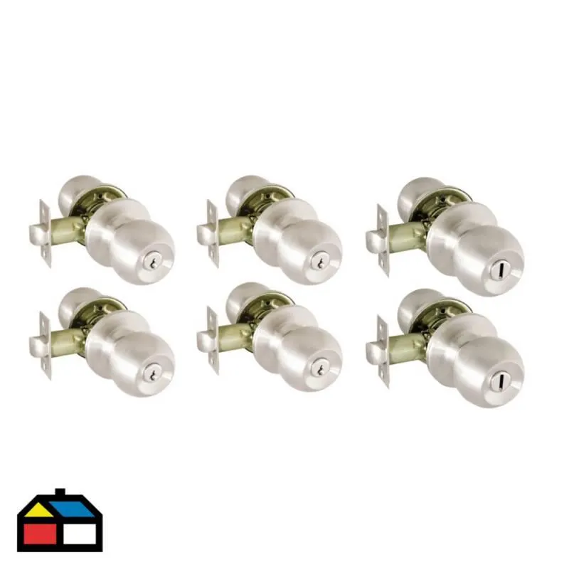 Kit Cerradura de Pomo 4 Habitaciones + 2 Baños