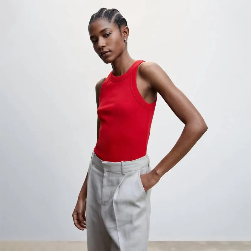 Top Manga Corta Mujer Mango