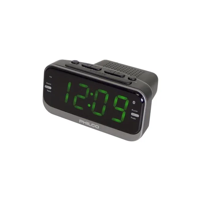 Radio reloj despertador Philco con alarma dual PAR1012BT-GR
