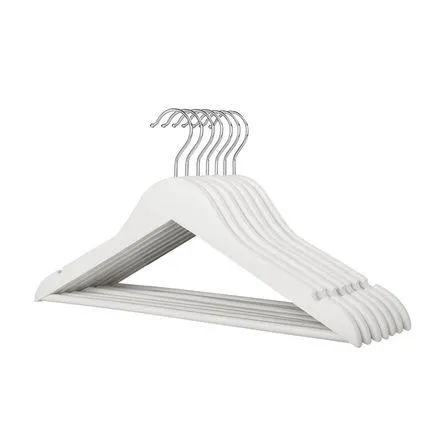 Set de 8 Colgadores de Madera 38cm Blanco Orange