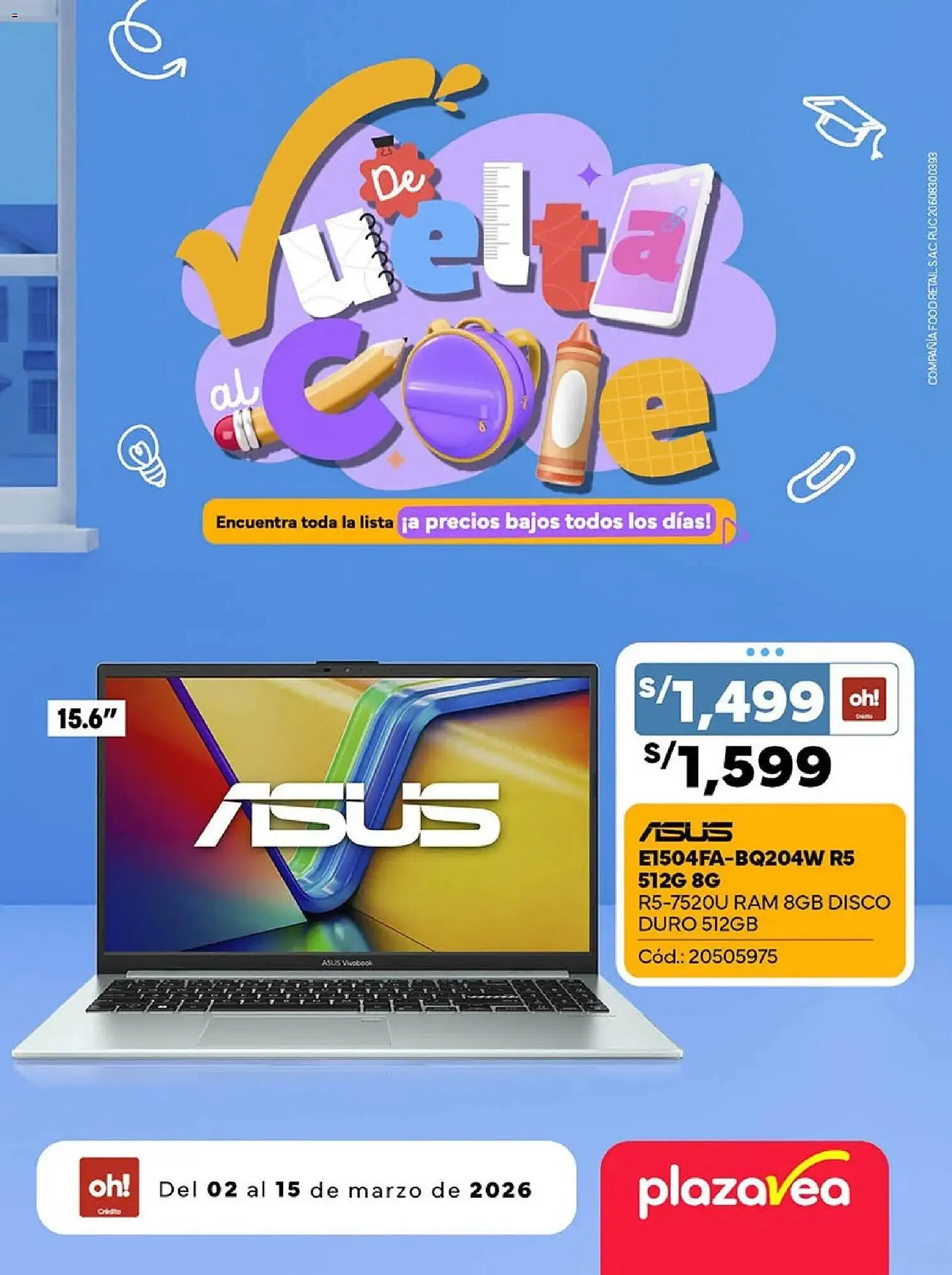 Catalogo de Catálogo Plaza Vea 2 de marzo al 16 de marzo 2026 - Pag 1