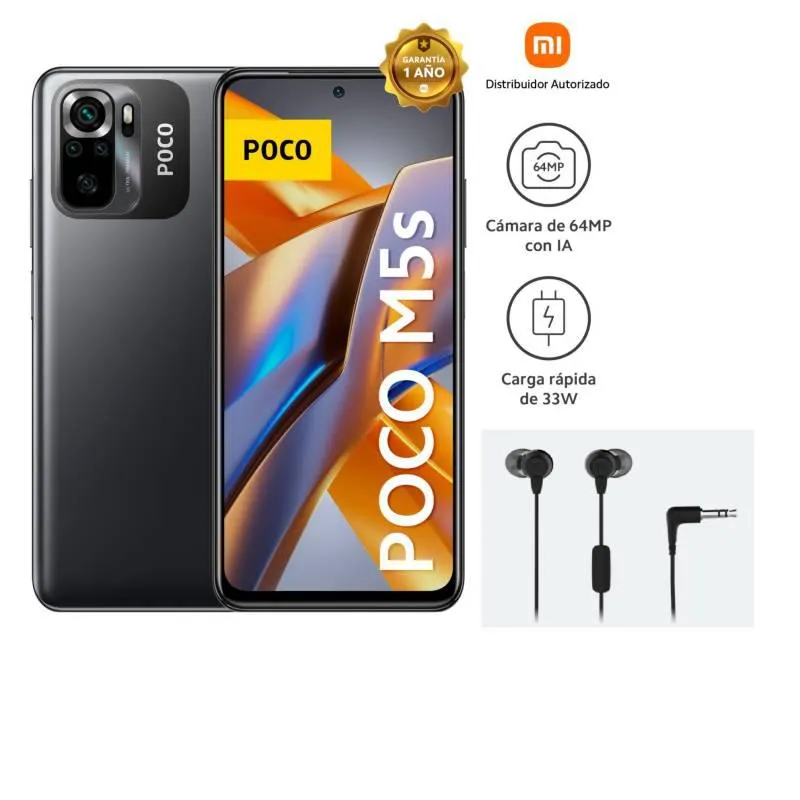 Smartphone Poco M5S 256GB 8GB + Headphone in Ear 50HI