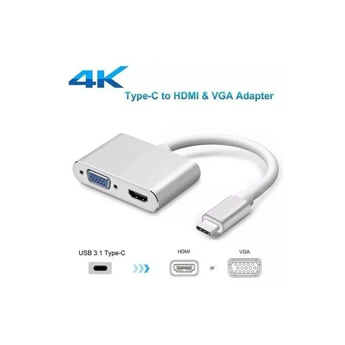 Convertidor USB 3.1 Tipo C a VGA y HDMI
