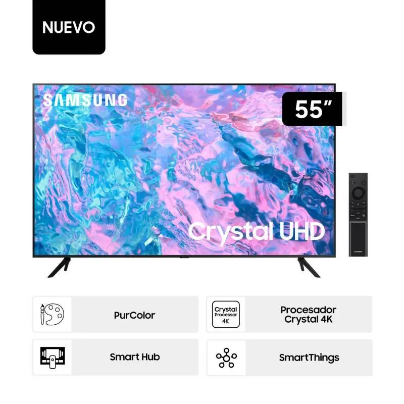 Televisor Samsung Smart Tv 55" Crystal Uhd 4k Un55cu7000gxpe (nuevo)