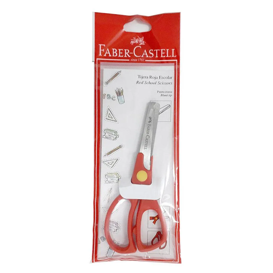 Tijera Faber Castell Punta Roma 13Cm Mango Rojo