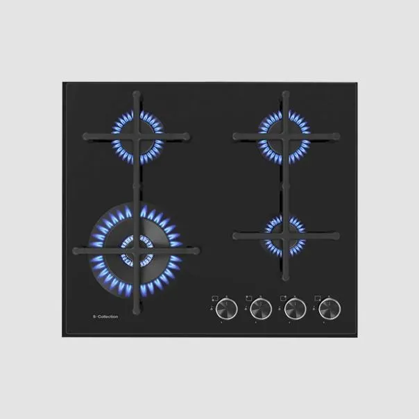 Encimera PureBlack Vidrio Templado S-Collection A Gas 60cm