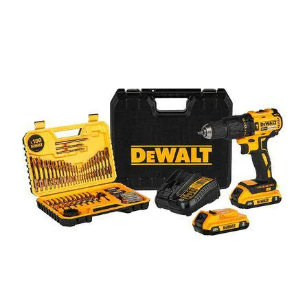 Taladro Percutor 1/2" 20V BRUSHLESS + 100 Accesorios DCD7781S2A Dewalt