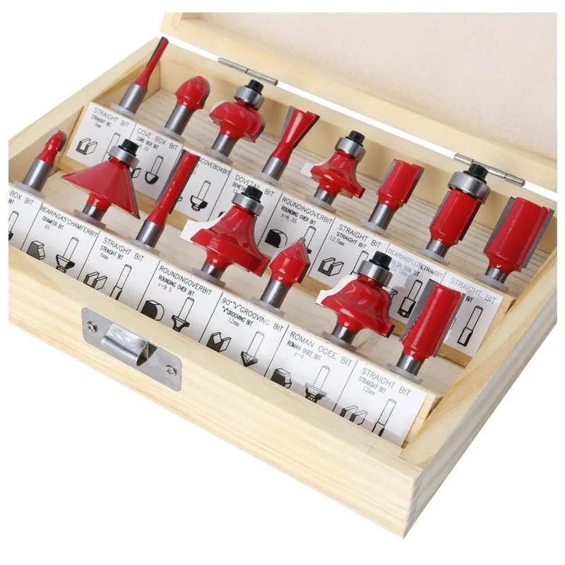 SET 15 FRESAS para Fresadora ruteadora 1/4"