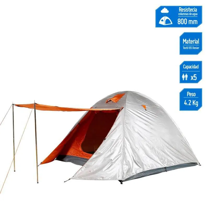 Carpa Iglú 5 Personas Klimber Adventure Naranja/Plomo