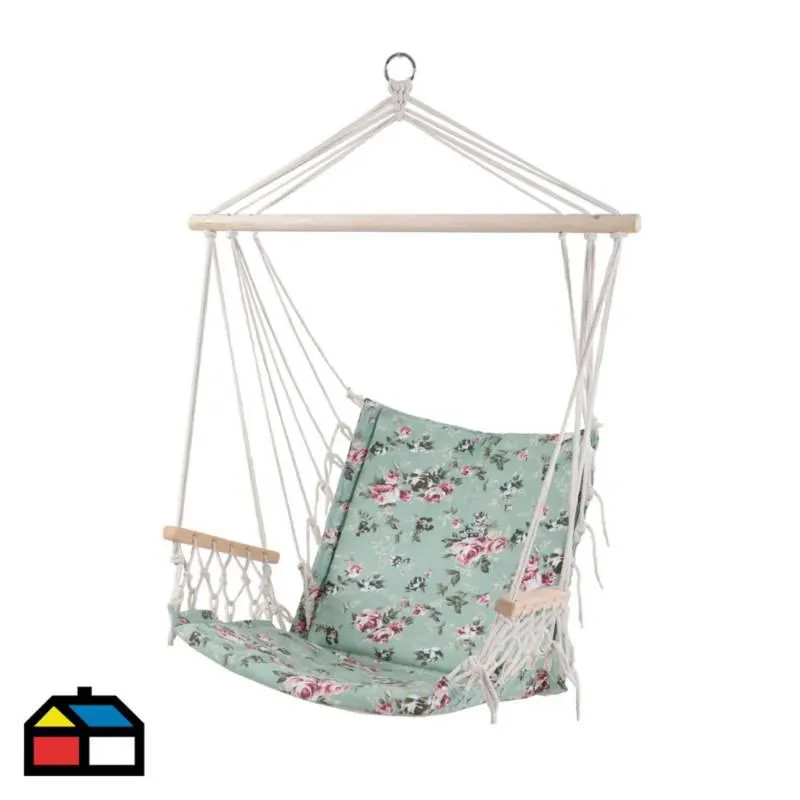 Silla Colgante Venecia Celeste con Flores