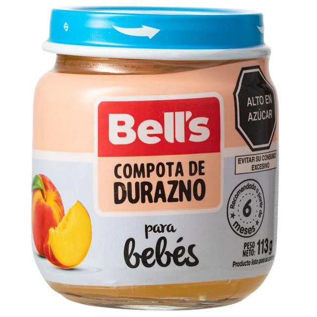 Compota de Fruta BELL'S Durazno Frasco 113g