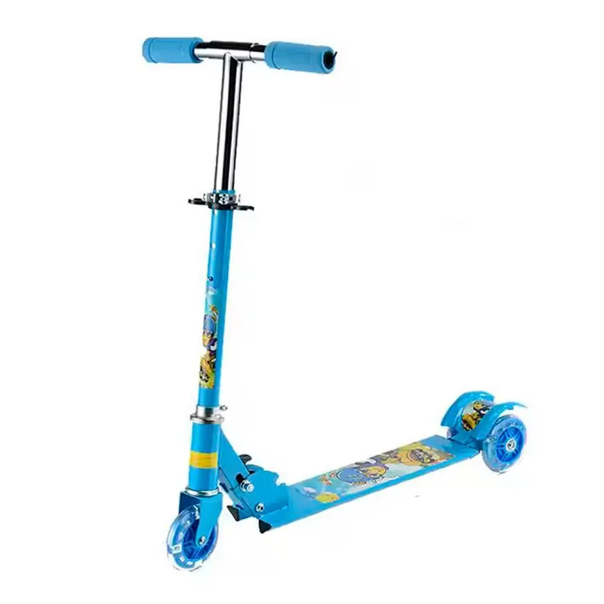 Scooter Para Niños Azul Con Luces 3 Llantas Aluminio