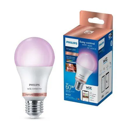 Foco LED Philips E27 8W Wifi Wiz RGB