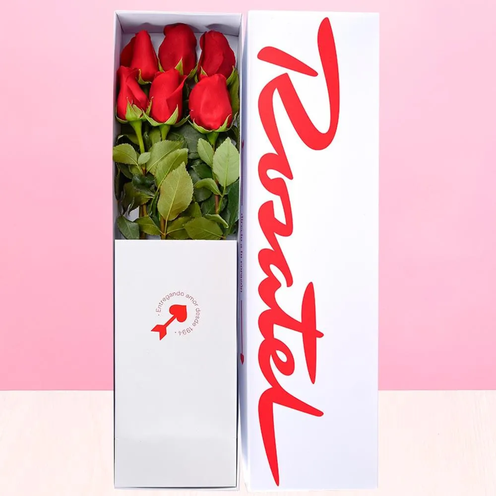 Caja Blanca Rosatel con 6 Rosas