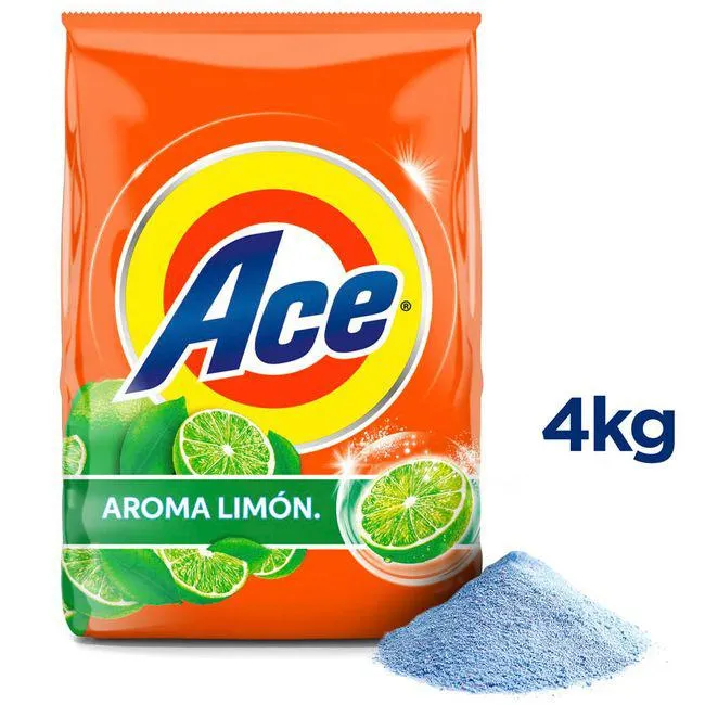 Detergente en Polvo ACE Limón Bolsa 4Kg