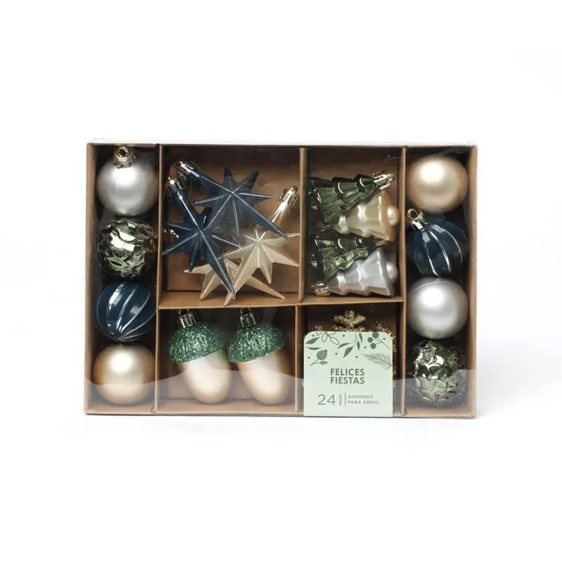 Set24 Adornos Gold Green