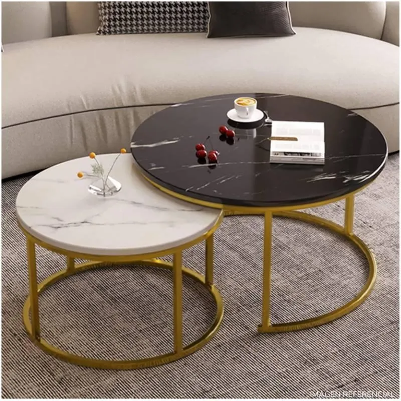 Mesa de Centro, Auxiliar, de Café Tablero Tipo Marmoleado Moderno