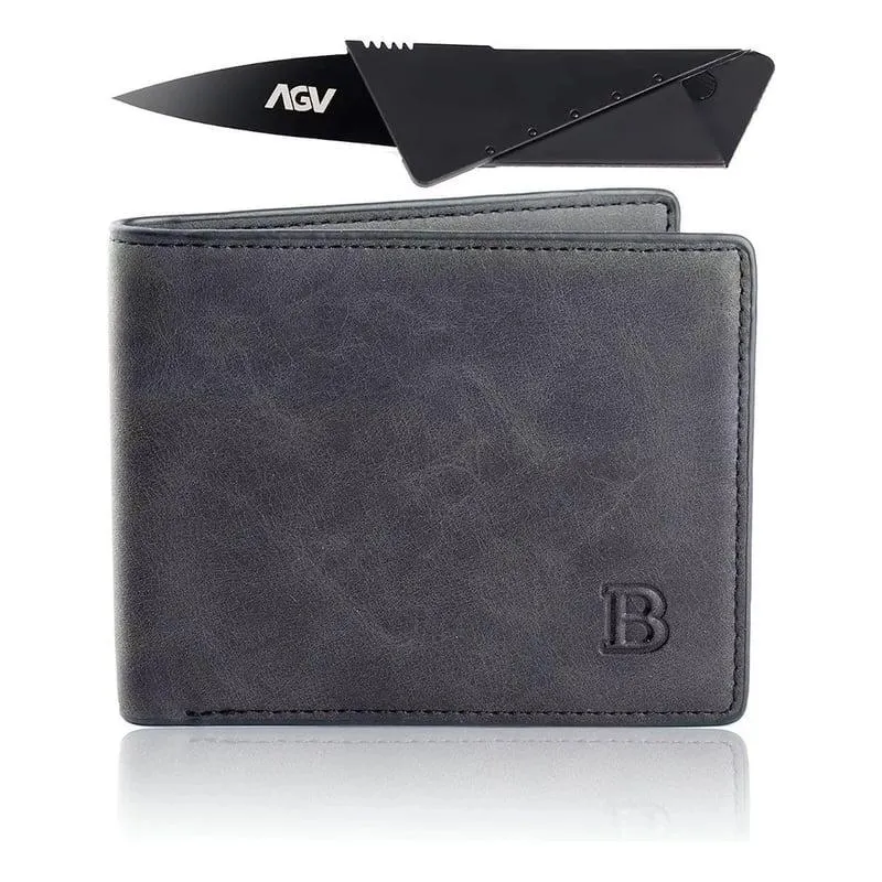 Billetera Smart Rfid Mate Retro Multifuncional Hombre - Negr