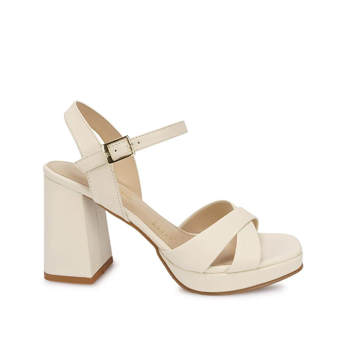 Sandalia D'orsay Casual TATI-2605 Hueso Viale Cuero