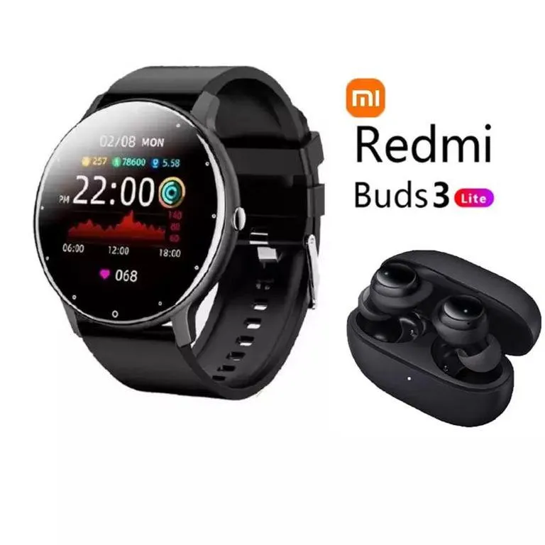 "Auriculares bluetooth xiaomi redmi buds 3lite y reloj inteligente ZL02"
