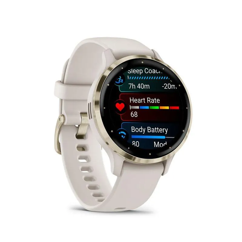 SMARTWATCH GARMIN VENU 3S GRISORO CORREA SPORT BEIGE.