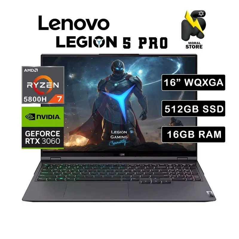 LAPTOP LENOVO LEGION 5 PRO /AMD RYZEN 7-5800H / DISCO 512 GB SSD / RAM 16 GB /N-VIDIA RTX 3060