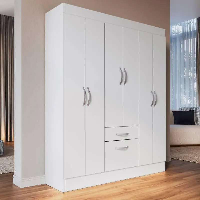 Ropero 6 Puertas 1 Cajon 1 Zapatera Blanco