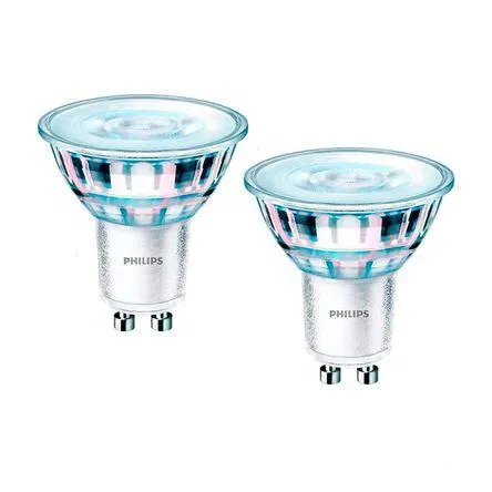 Pack x 2 Focos Led Dicroico Philips Gu10 4W Luz Cálida