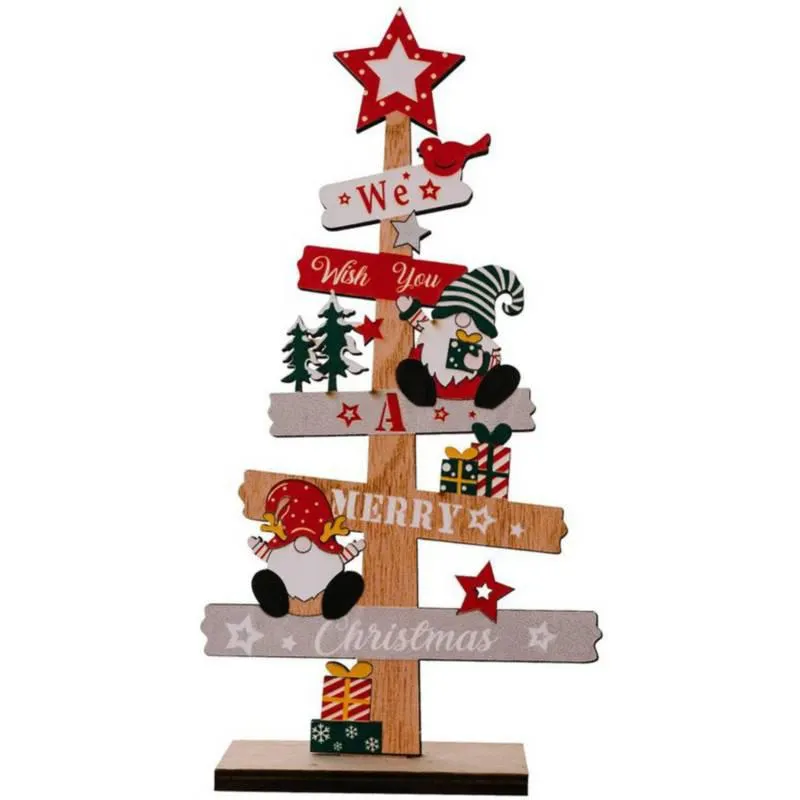 Adornos navideños de madera inglesa signo de escritorio santa nieve adornos de navidad