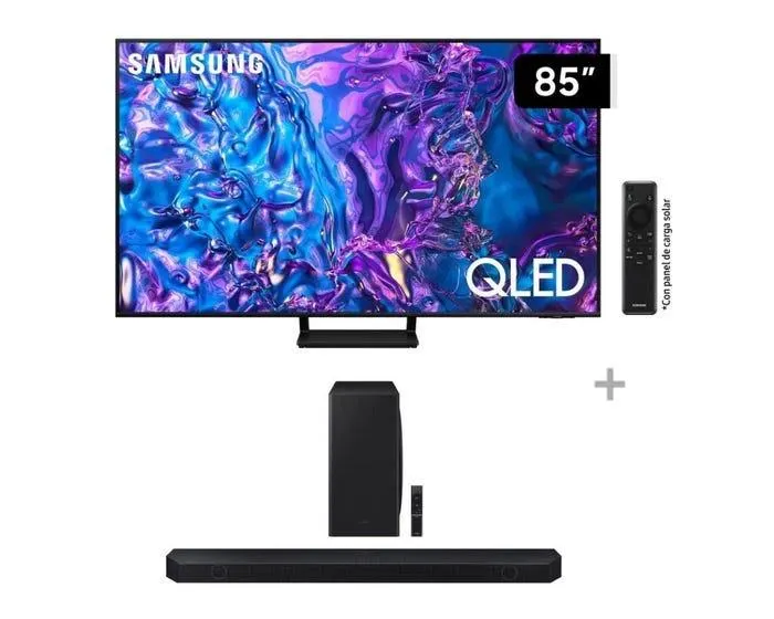 Televisor Samsung Smart TV 85" LED 4K QLED QN85Q70DAGXPE + Soundbar Samsung Wifi + Bluetooth 5.1.2 CH HW-Q800D (2024)