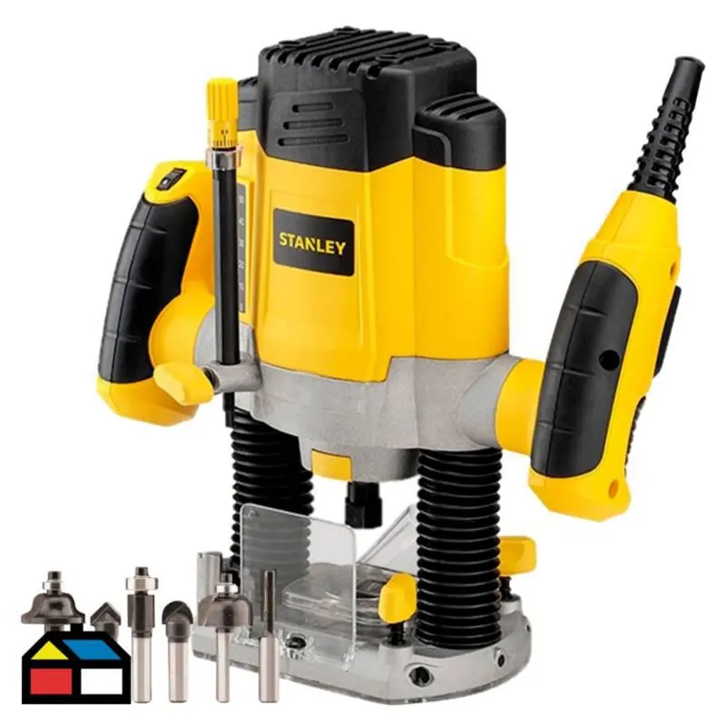 Fresadora Ruteadora Eléctrica 1200W + 6 Fresas SRR1200 Stanley