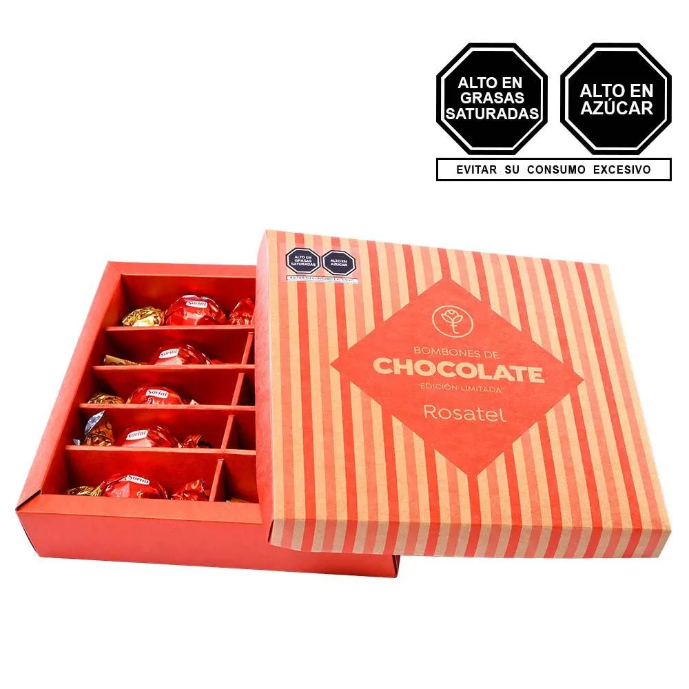 Caja Rosatel con 10 Bombones Sorini