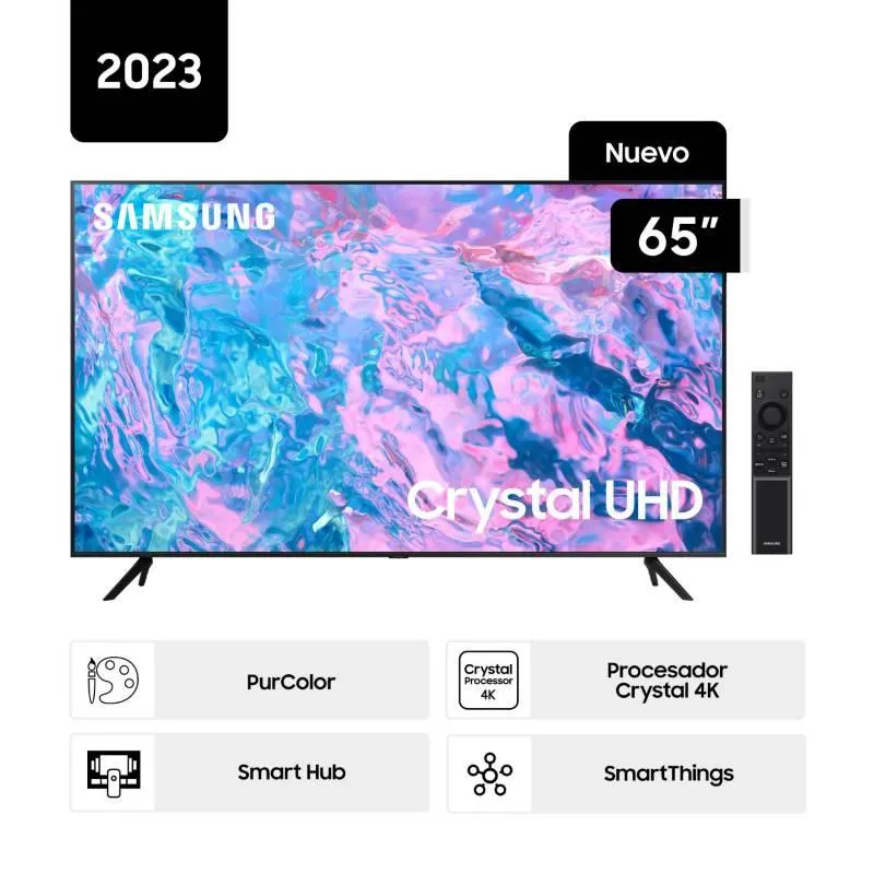 Televisor Samsung Smart Tv 65" Crystal Uhd 4k Un65cu7000gxpe (nuevo)