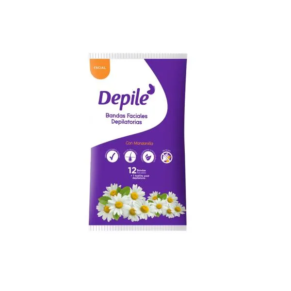 Bandas Depilatorias Faciales DEPILÉ Manzanilla Paquete 6un
