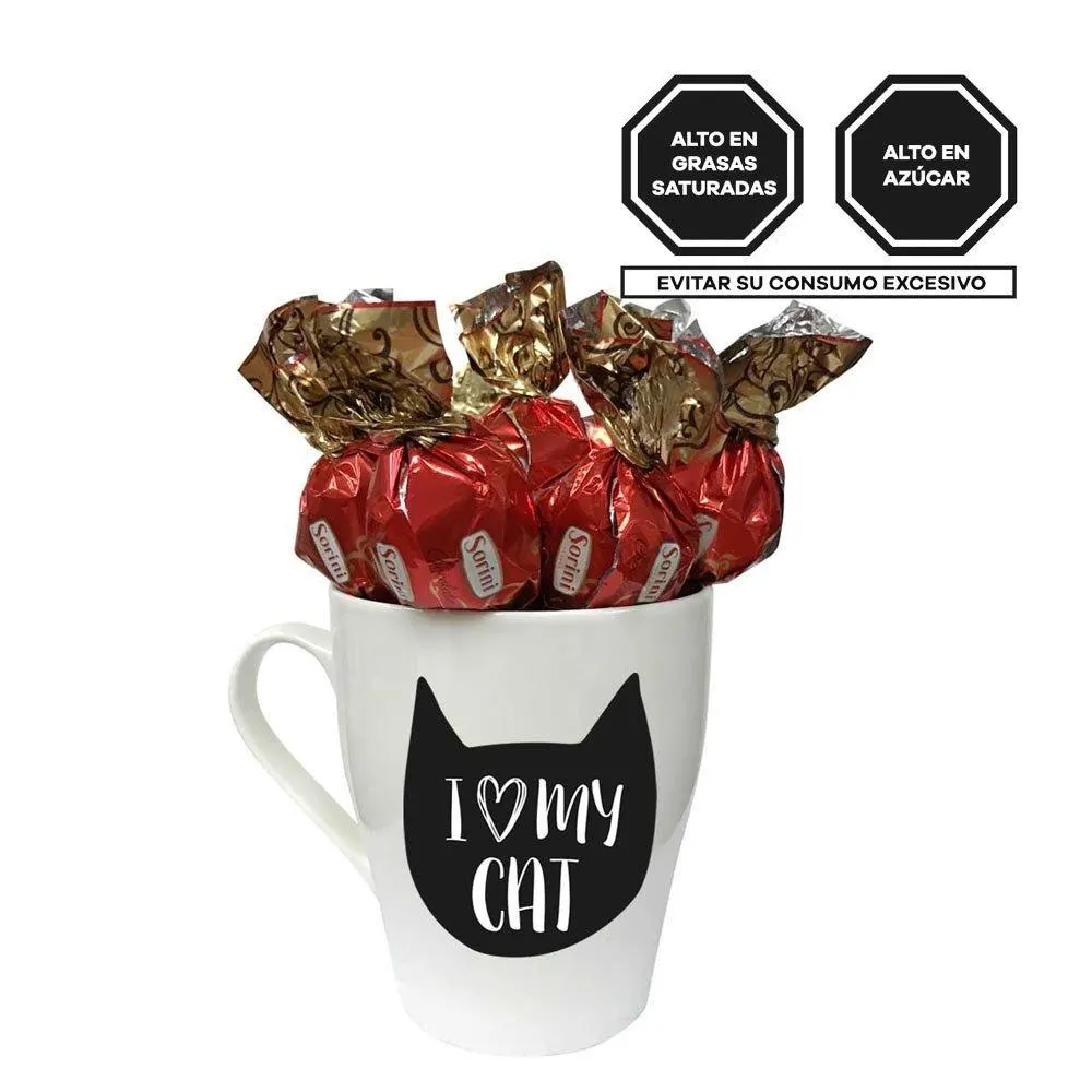 Taza Cat Petlover con Bombones Sorini