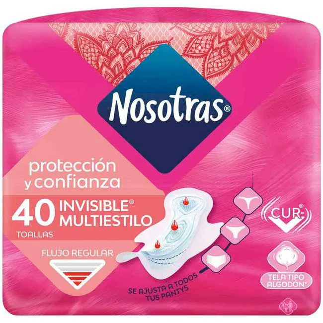 Toallas Higiénicas NOSOTRAS Invisible Multiestilo Paquete 40un