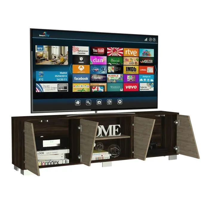 Rack TuHome Fraktal TV 80" Z-180 Habano y Miel