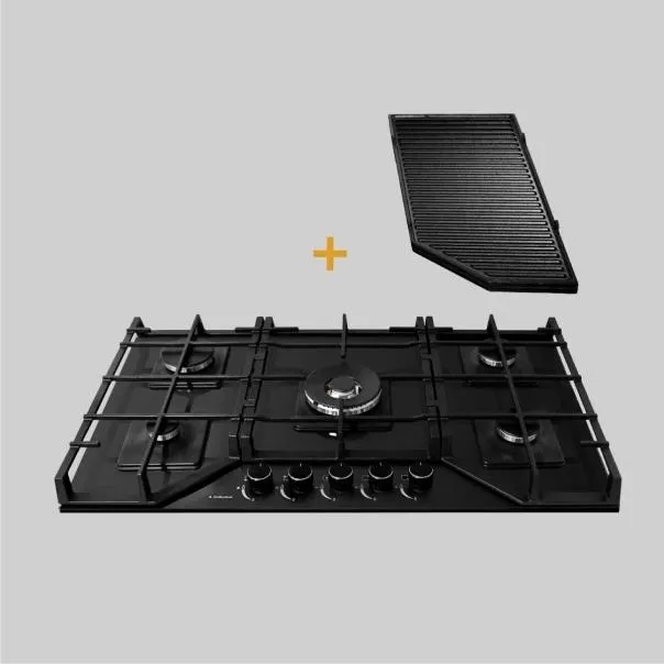 Encimera Vidrio Templado S-Collection A Gas 86cm + Parrilla Max Grill