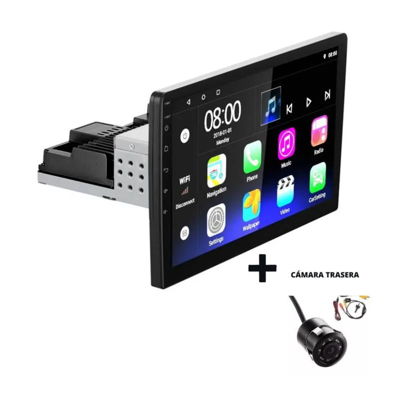 AUTORADIO 2RAM 32GB 4Core 10 pulg 1DIN ANDROID Camioneta Auto + Cámara