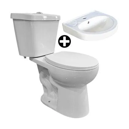 COMBO Taza + Tanque + Asiento Orange Gamma Blanco + Lavatorio Omega blanco