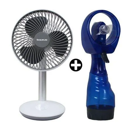 COMBO Ventilador Portatil Taurus Austro Análogo Abs + Ventilador de Mano Orange CK-H01 Azul 27cm