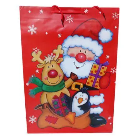 Bolsa De Regalo Navidad Papanoel Saco Reno Pinguino 44x32cm 1u
