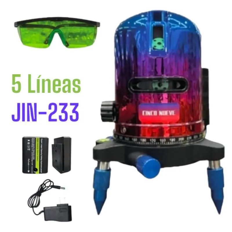 Maquina de Autonivelación Laser Verde Recargable de 5Líneas